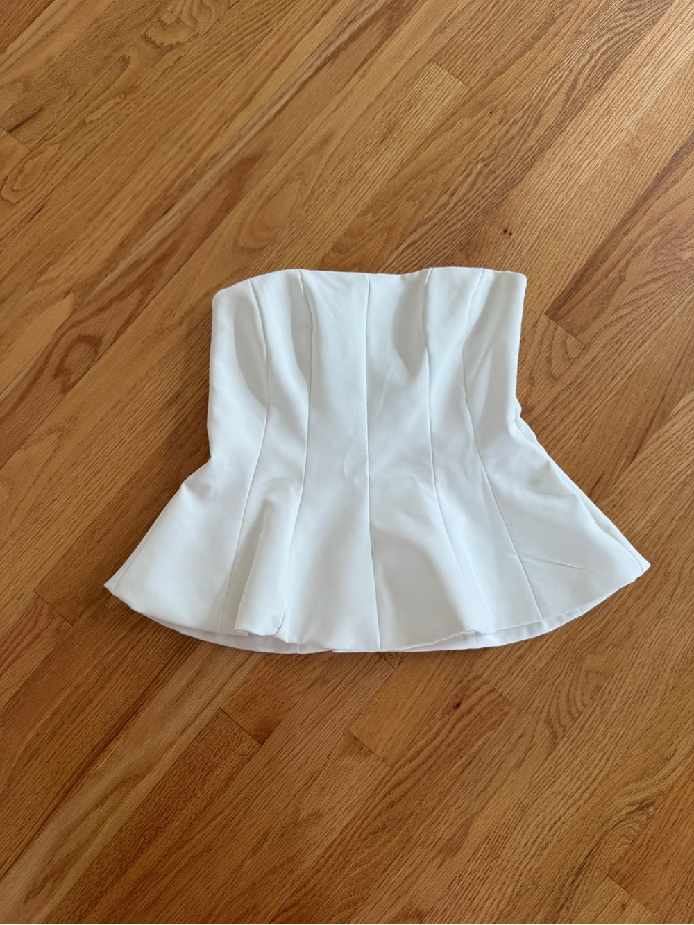 Zara white corset bustier top peplum top